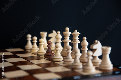 Chess figures showing black and white pieces