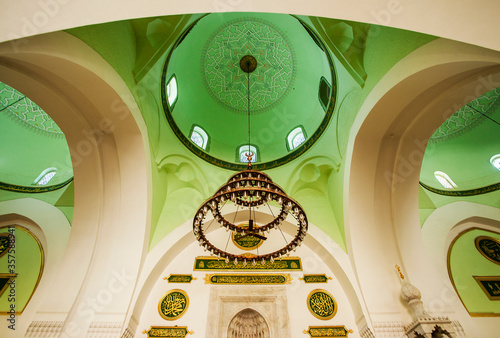 Quba Mosque, the first mosque build by prophet Muhammad in Medina, Saudi Arabia. A Historical and heritage building, visited by pilgrims during hajj and umrah. photo