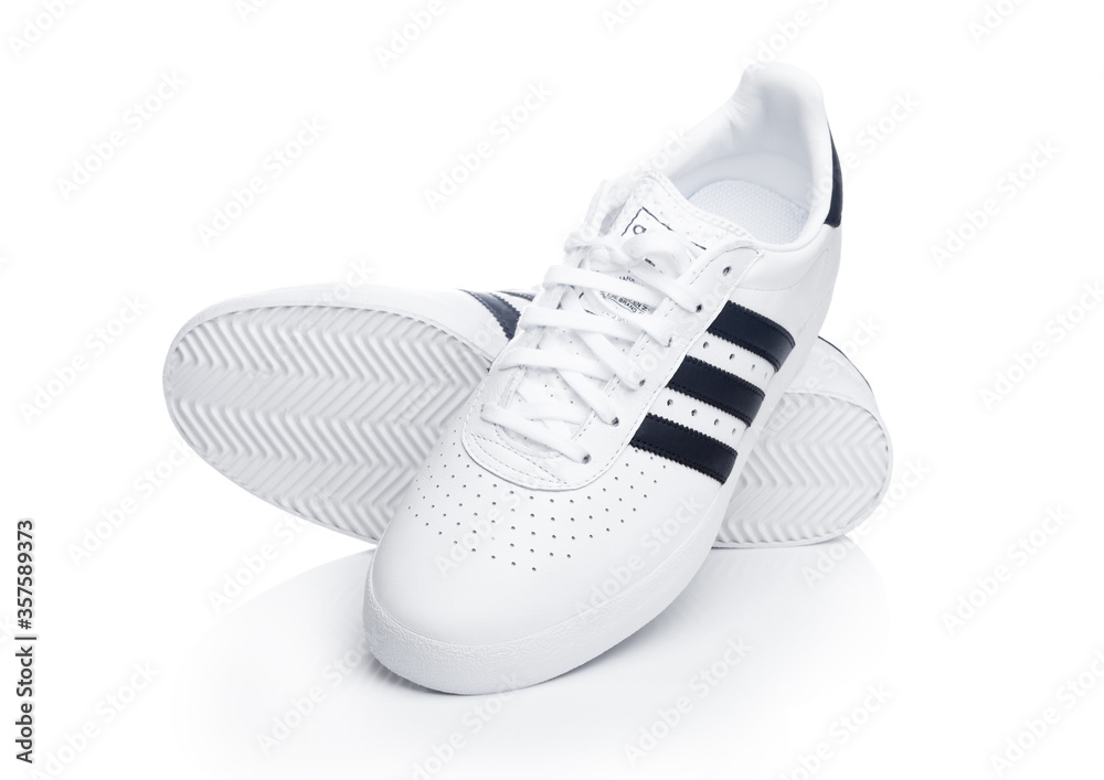 LONDON, UK - JANUARY 02, 2018: Adidas Originals shoes on white.German  multinational corporation that designs and manufactures sports shoes,  clothing and accessories. Stock Photo | Adobe Stock