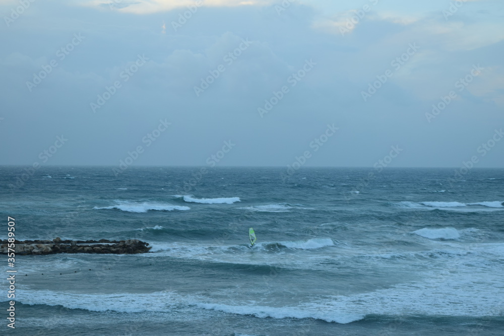 Winter storm on the Mediterranean sea, Tel Aviv Winter storm on the Mediterranean sea, Tel Aviv