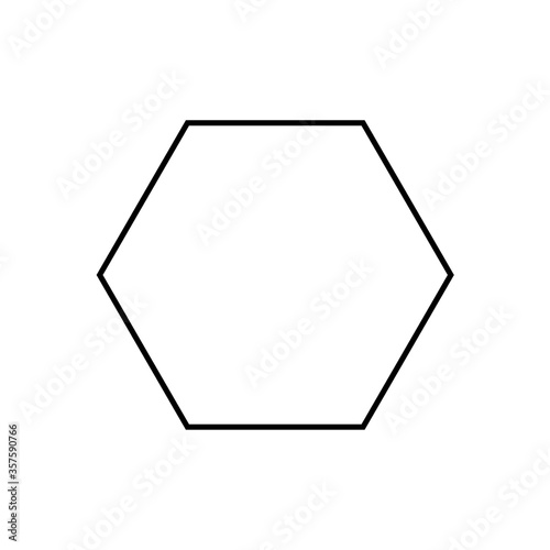 Hexagon sign. Simple geometric shapes for kids sign. eps ten