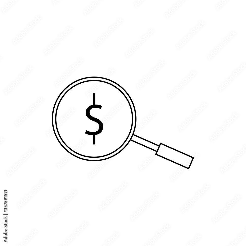 Magnifier and us dollar sign eps ten Magnifier and us dollar sign eps ten