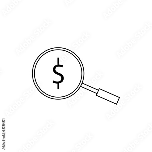 Magnifier and us dollar sign eps ten