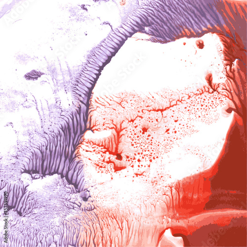Red and violet abstract gouache painting