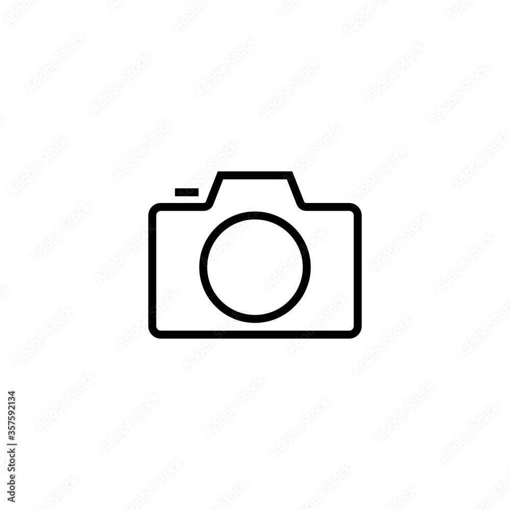 DSLR Icon, Reflex photo camera icon in black line style icon, style isolated on white background DSLR Icon, Reflex photo camera icon in black line style icon, style isolated on white background