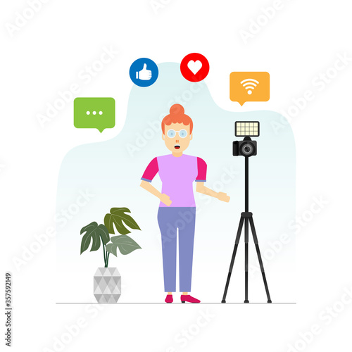 vlog, the women record video log for blog network