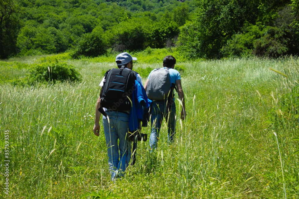 Hiking on a mountain. Rest in beautiful nature. Hiking on a mountain. Rest in beautiful nature.