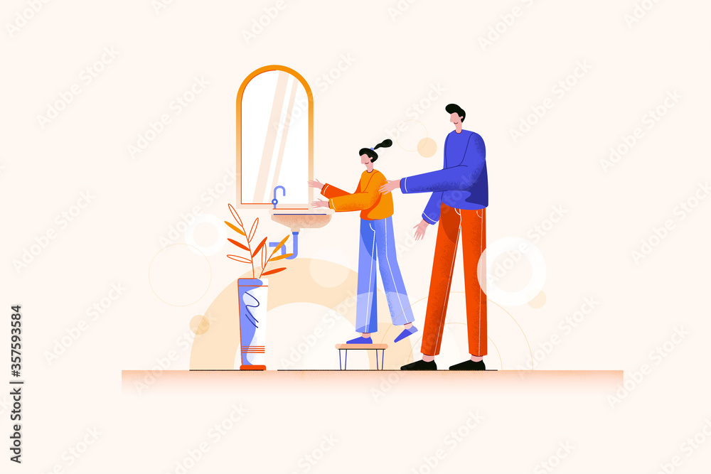 Vector Illustration Of Washing Hands Vector Illustration Of Washing Hands