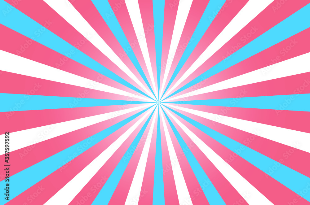 Fototapeta premium retro rays blue pink white background