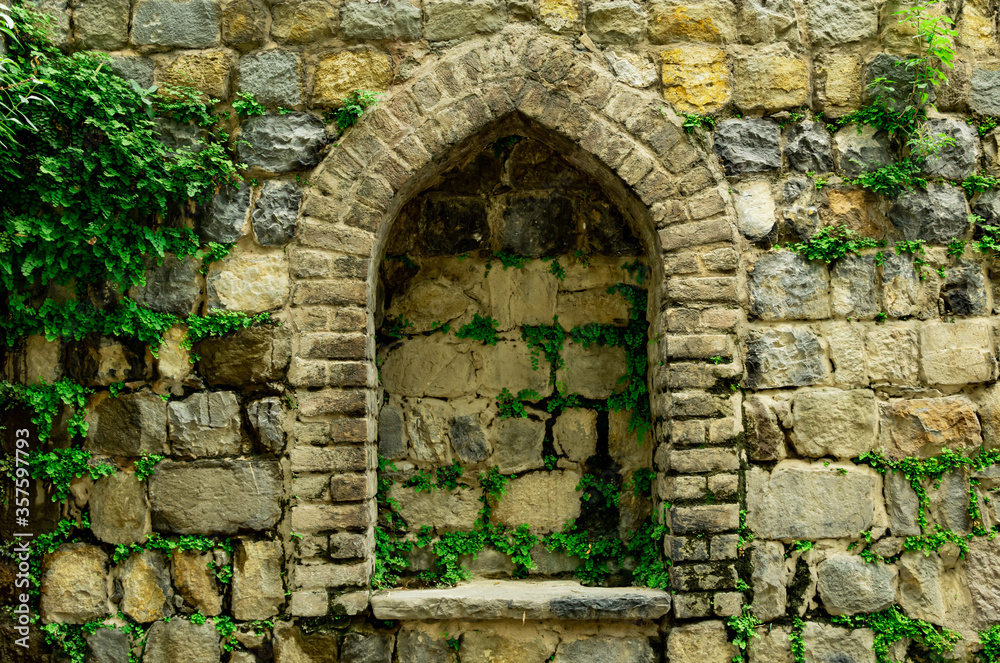 The old stone wall at Saidpur village