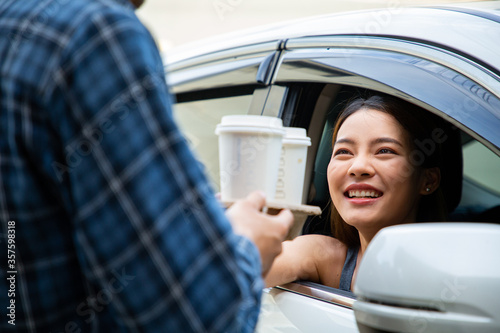 Drive car thru coffee service