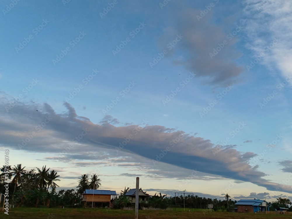 Blue sky background with white clouds