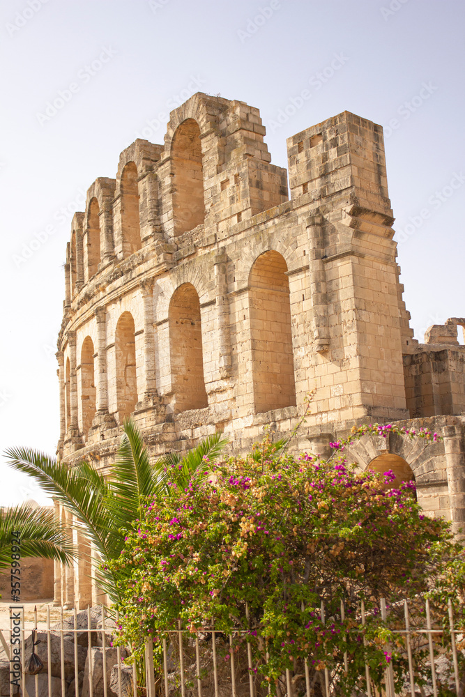 Ruins of the largest colosseum in in North Africa. El Jem,Tunisia. Roman amphitheate. African coliseum. Ruins of the largest colosseum in in North Africa. El Jem,Tunisia. Roman amphitheate. African coliseum.