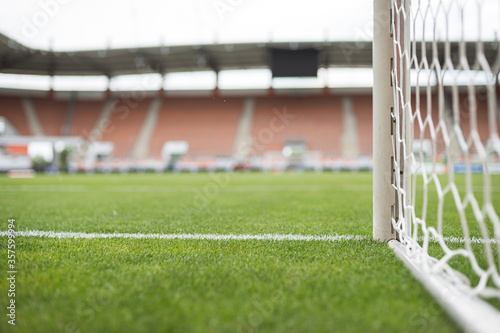 Fotografie Detail of post of goal at the football stadium