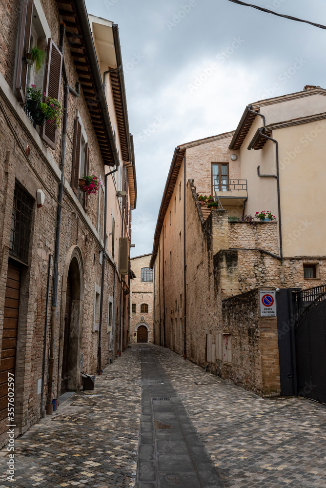 architecture of the streets of the city of foligno