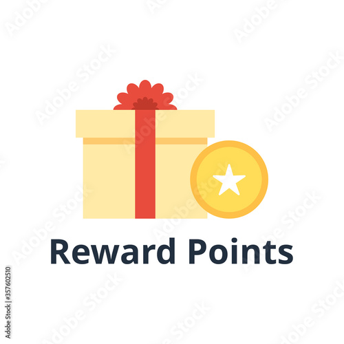 Reward points icon vector. Loyalty program concept. Customer rewards concept.