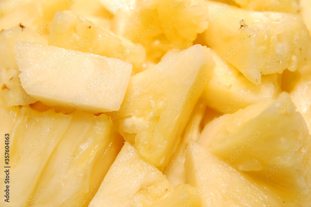 Sweet yellow pineapple fruit slice Sweet yellow pineapple fruit slice