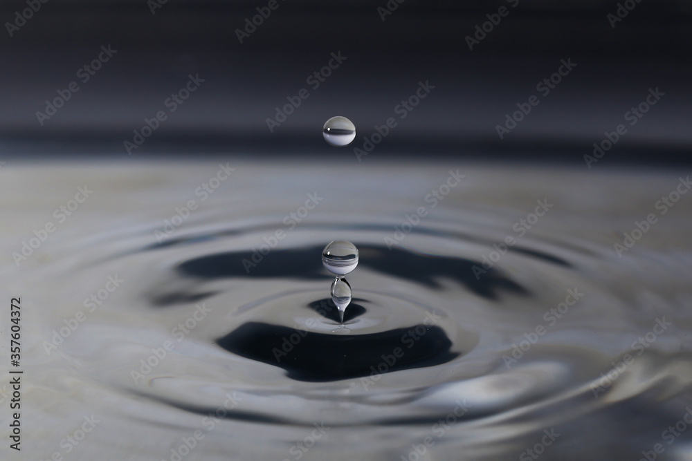 A small water drop fall on water surface A small water drop fall on water surface