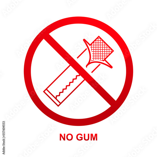 No gum sign isolated on white background vector illustration.