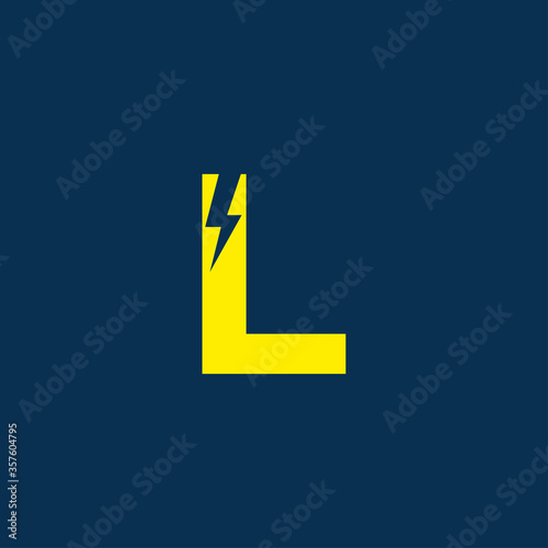 Initial letter l electric, thunder, power logo and icon vector illustration