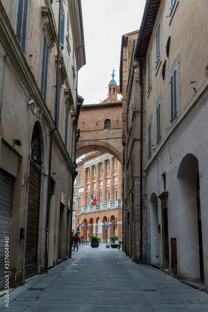 architecture of the streets of the city of foligno