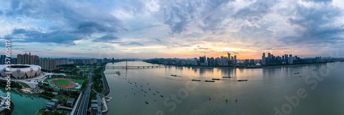 city skyline in hangzhou china