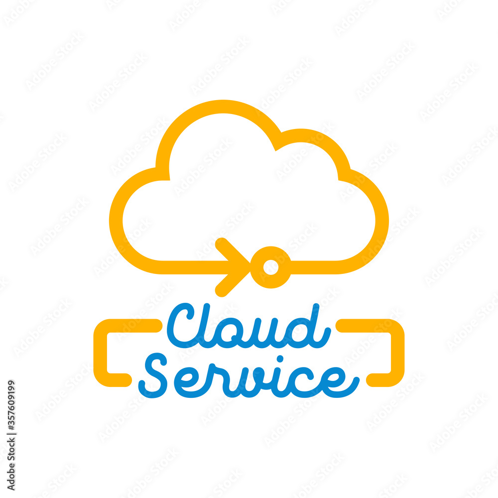 cloud storage service logo isolated on white background. vector illustration cloud storage service logo isolated on white background. vector illustration