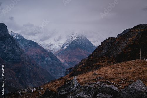 Valley view on Mardi Himal Trek in Nepal