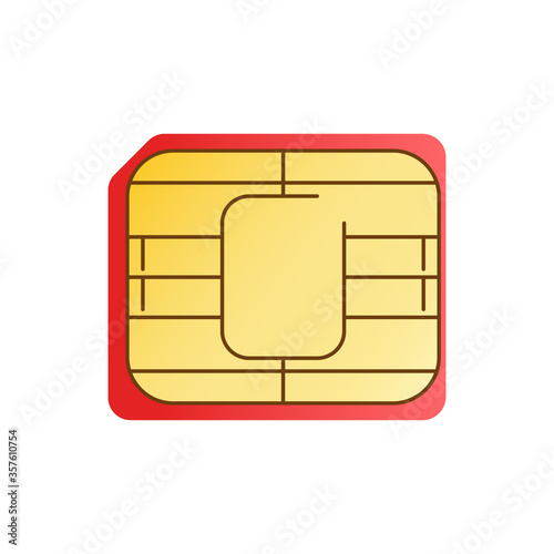sim card chip card isolated on white background. vector illustration
