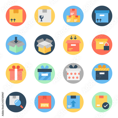 Packages Flat Rounded Icons Pack