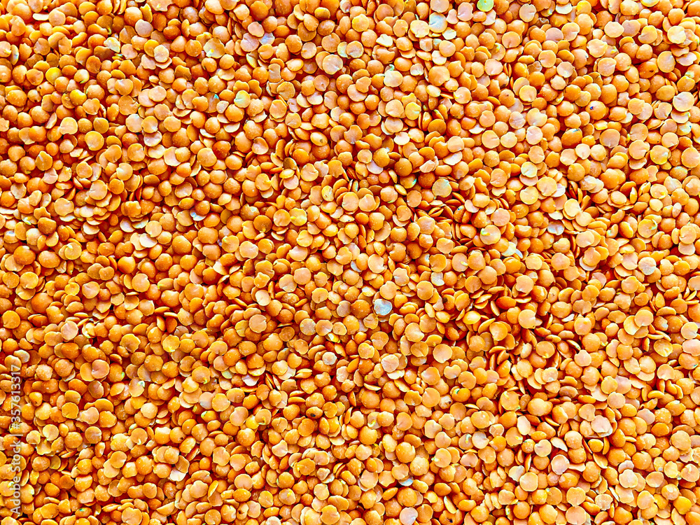 raw red lentil texture background