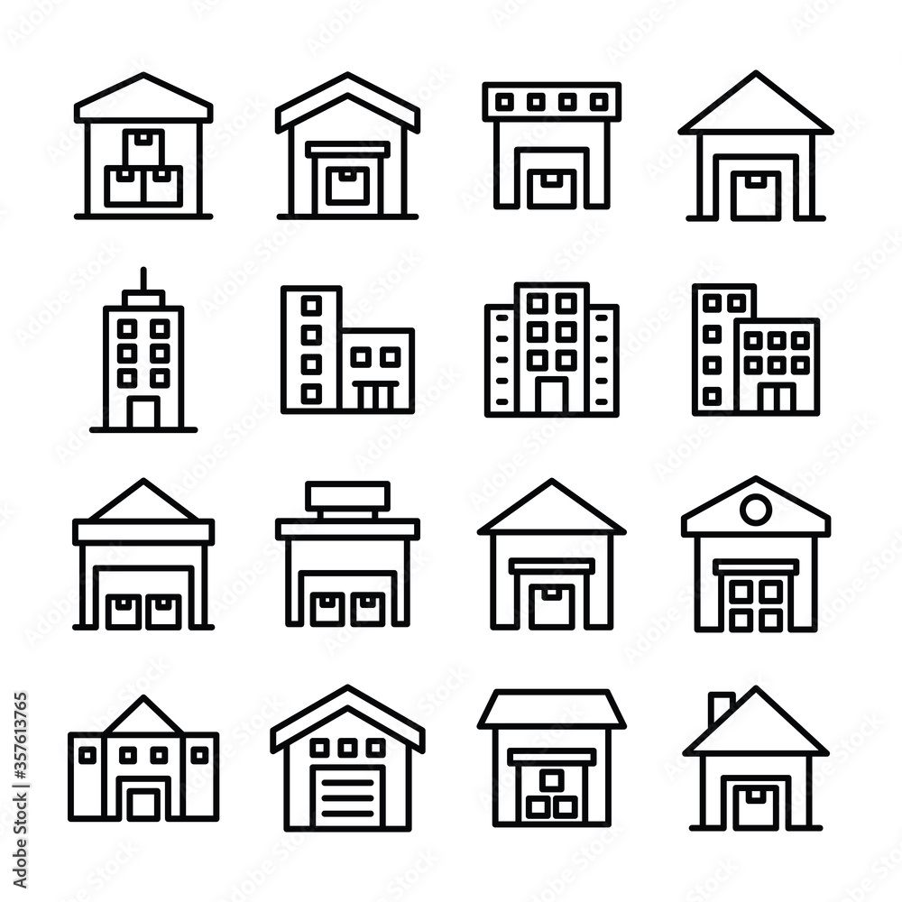 Real Estate Line Icons Pack 
