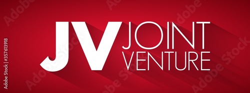 JV - Joint Venture acronym, business concept background