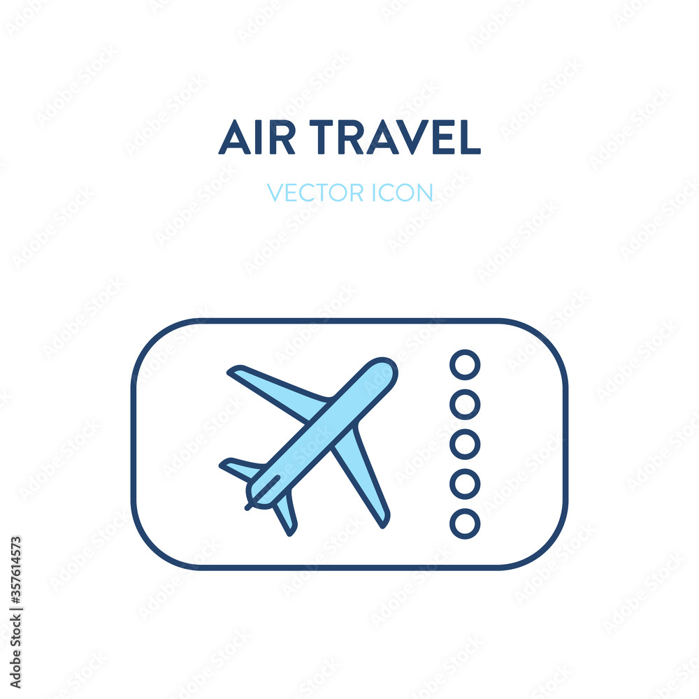Airport departure board icon. Vector flat outline illustration of a board with plane icon and departure schedule list. Represents a concept of airports, air travel, commercial flight, waiting area
