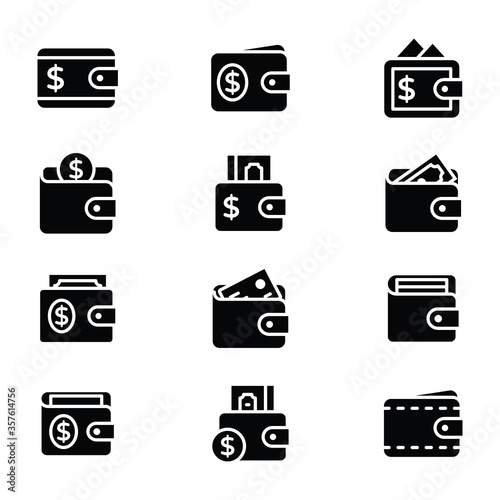 Digital Wallet Glyph Icons Pack 