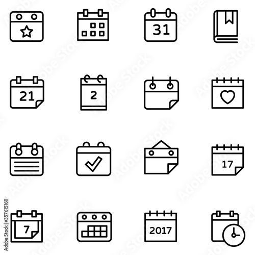 Reminder Calendar Line Icons Pack