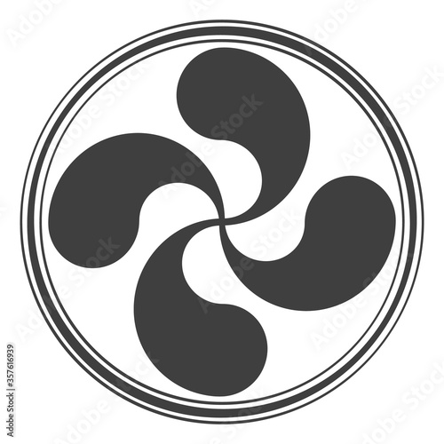 vector monochrome icon with Basque cross Lauburu

