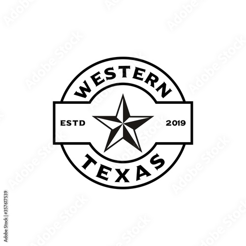Vintage Retro Western Country Emblem Texas Logo design vector