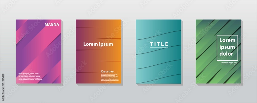 Fototapeta premium document mock up template, easy color adjustment. Paper cut topographic style in colorful wave layering.Vector illustration