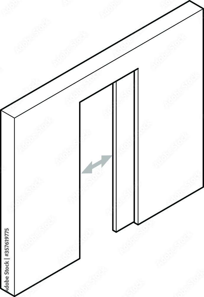 Line drawing of a pocket sliding door. Stock Vector Adobe Stock