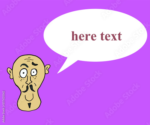 bald man avatar . vector illustration. text your message