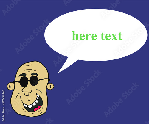 bald man avatar . vector illustration. text your message