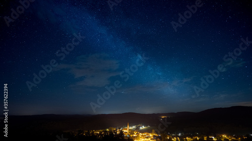 The milky way over Zell in Germany, Bavaria, Upper Palatinate