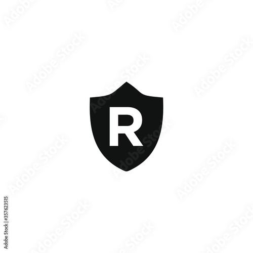 Initial R Based sheild logo design vector for business Letter R Logo design VECTOR PREMIUM
 photo