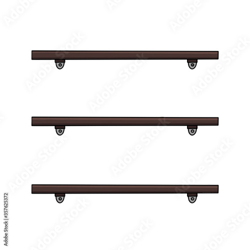 Wooden shelves on the wall vector image