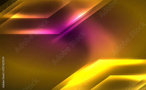 Dynamic neon shiny abstract background. Trendy abstract layout template for business or technology presentation, internet poster or web brochure cover, wallpaper