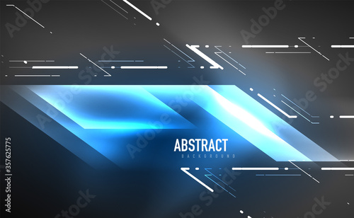 Dynamic neon shiny abstract background. Trendy abstract layout template for business or technology presentation, internet poster or web brochure cover, wallpaper