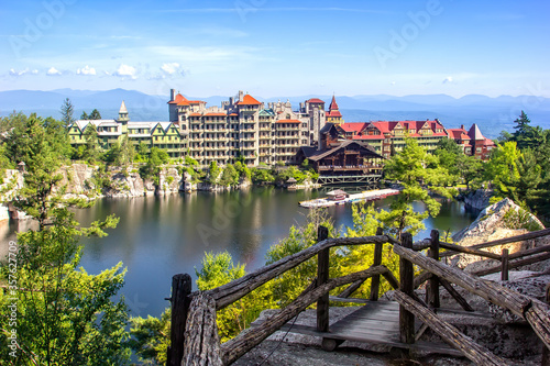 Scenic View of Mohonk Mountain House and Lake photo