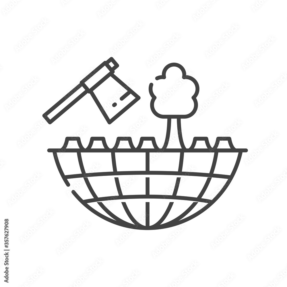 Deforestation black line icon. Environmental problems. Sign for web page, app. UI UX GUI design element. Editable stroke. Deforestation black line icon. Environmental problems. Sign for web page, app. UI UX GUI design element. Editable stroke.