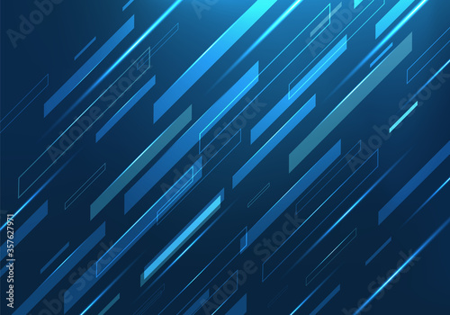 Abstract polygonal background, Dark blue light digital technology vector, Creative graphic effect fast sport cover